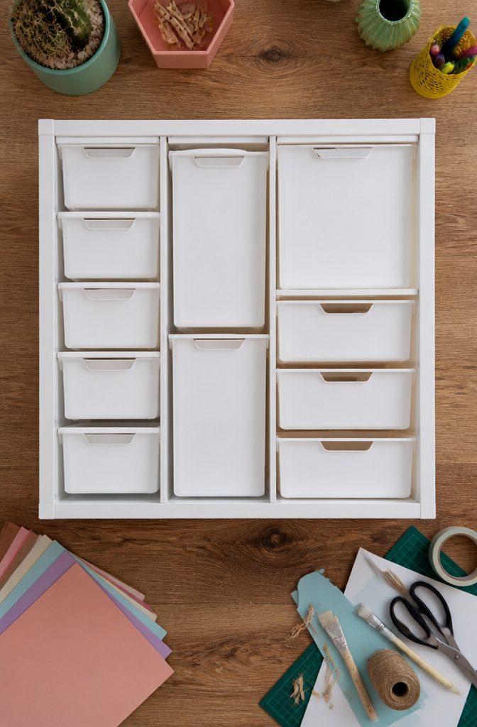 A visual representation of configurable interior spaces in a cube.