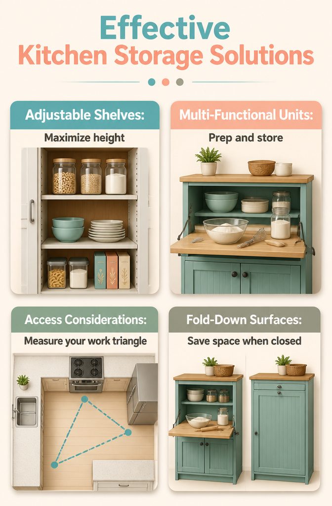 An image showing effective kitchen storage solutions and furniture.