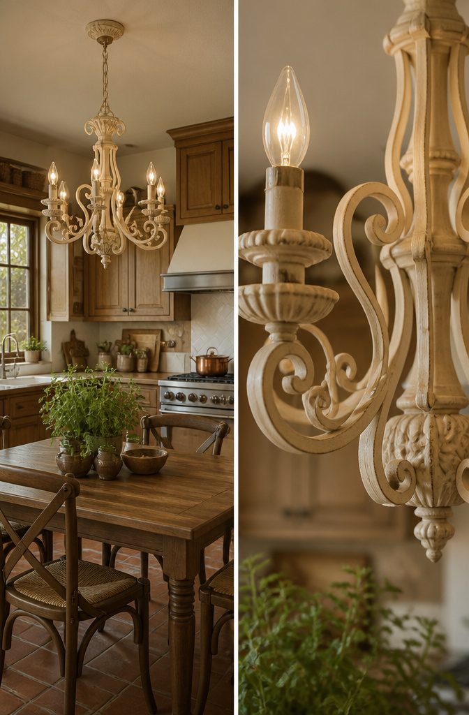 Antique-inspired light fixture with ornate design.